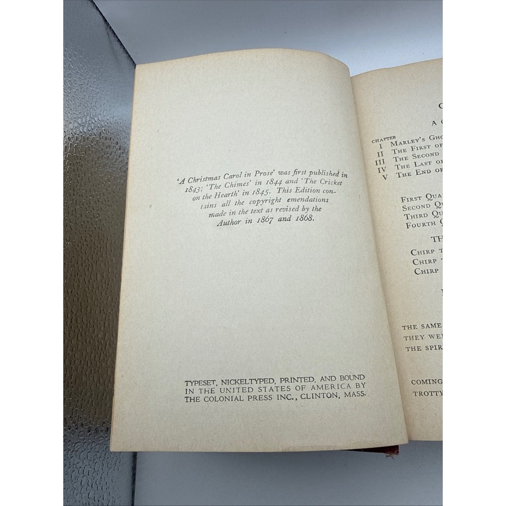 Charles Dickens A Christmas Carol American Notes Cleartype Edition Vol III Book - Picture 4 of 6
